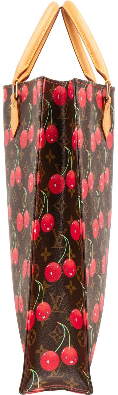 Louis Vuitton Limited Monogram Murakami Cerises Cherry Sac Plat Handbag Bruin