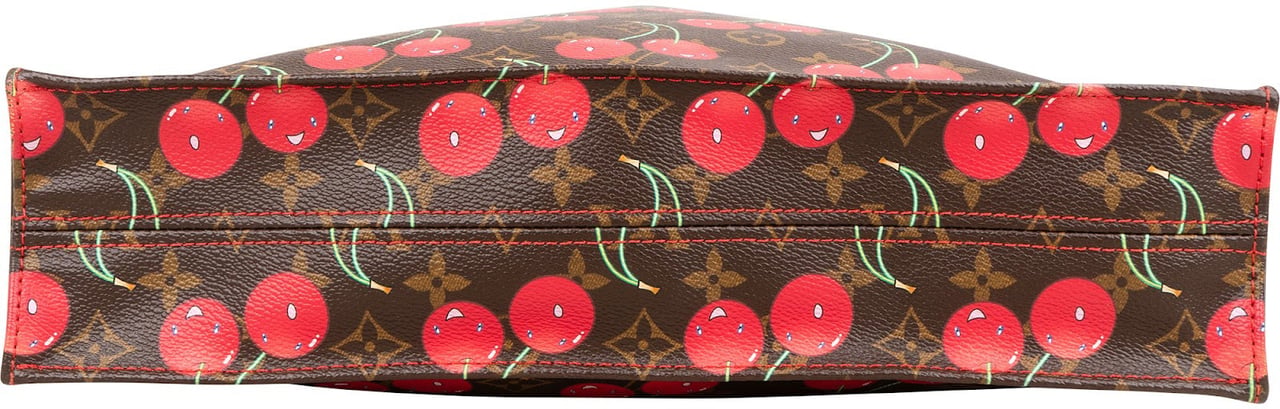 Louis Vuitton Limited Monogram Murakami Cerises Cherry Sac Plat Handbag Bruin
