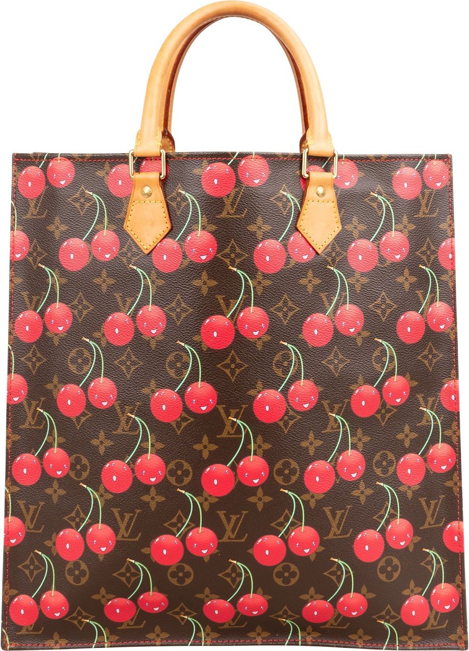 Louis Vuitton Limited Monogram Murakami Cerises Cherry Sac Plat Handbag Bruin