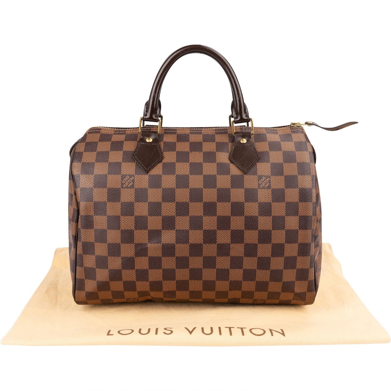 Louis Vuitton Monogram Damier Ebene Speedy 30 Handbag Bruin