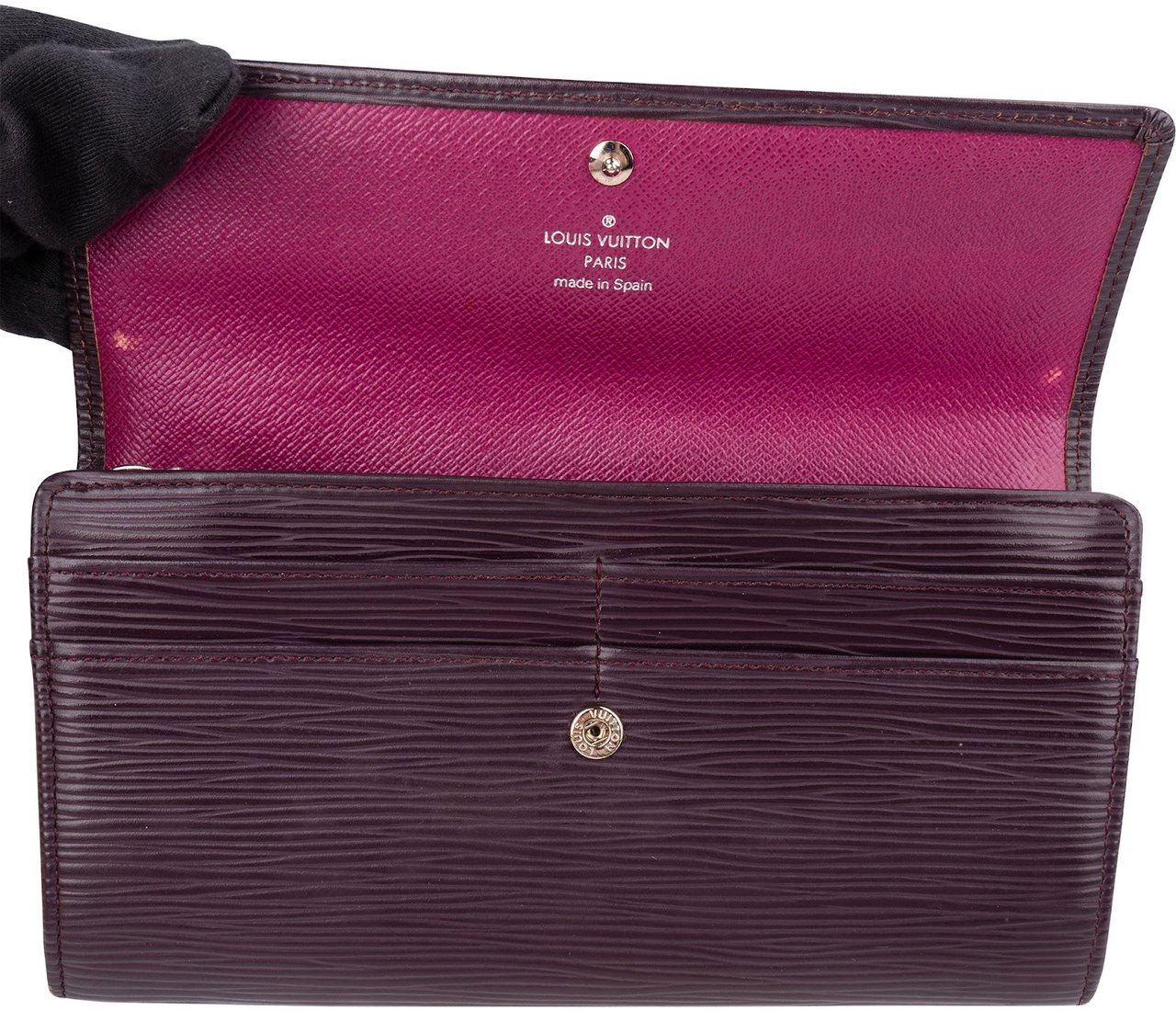Louis Vuitton Purple Epi Leather Sarah Wallet Paars