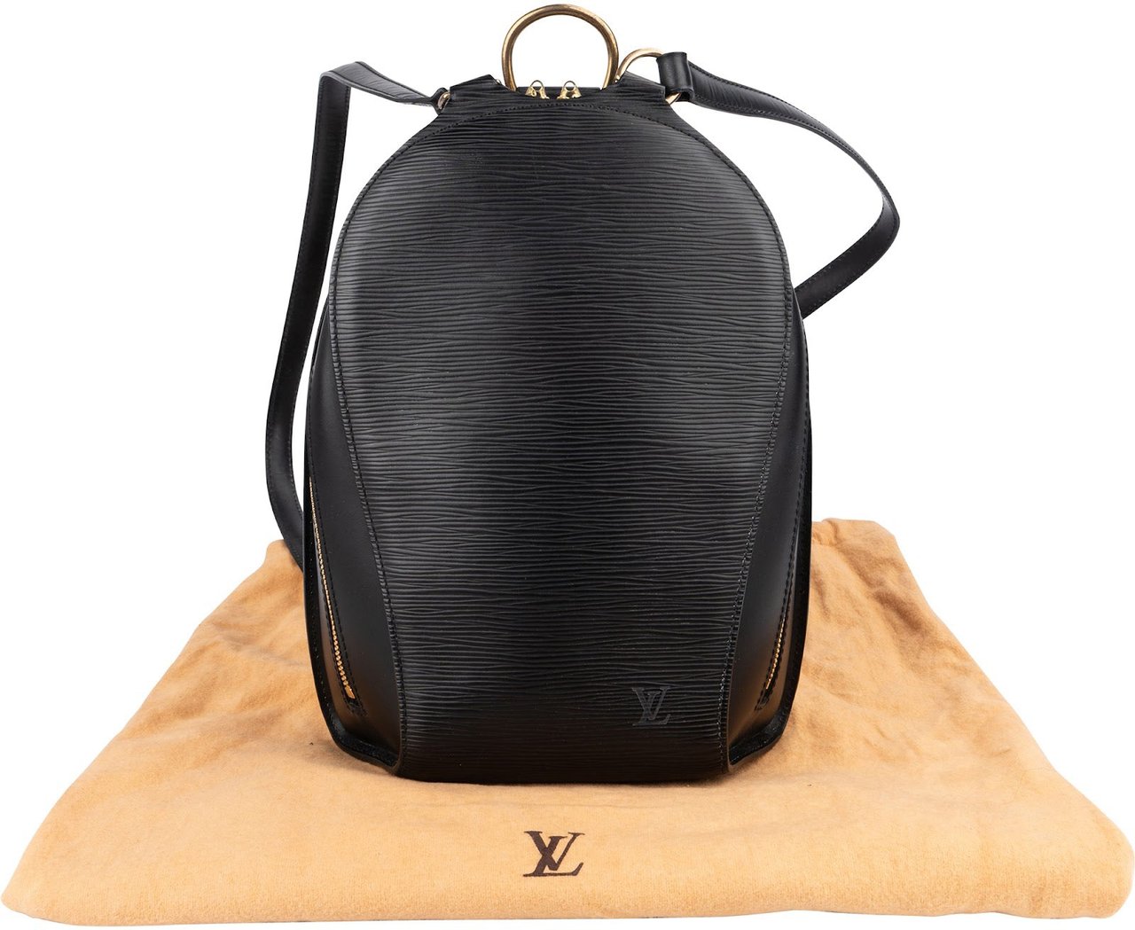 Louis Vuitton Noir Epi Leather Mabillon Backpack Zwart