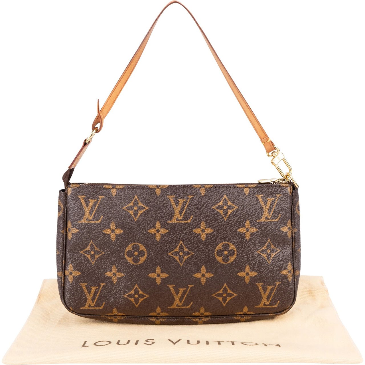 Louis Vuitton Monogram Canvas Pochette Accessoires Handbag Bruin