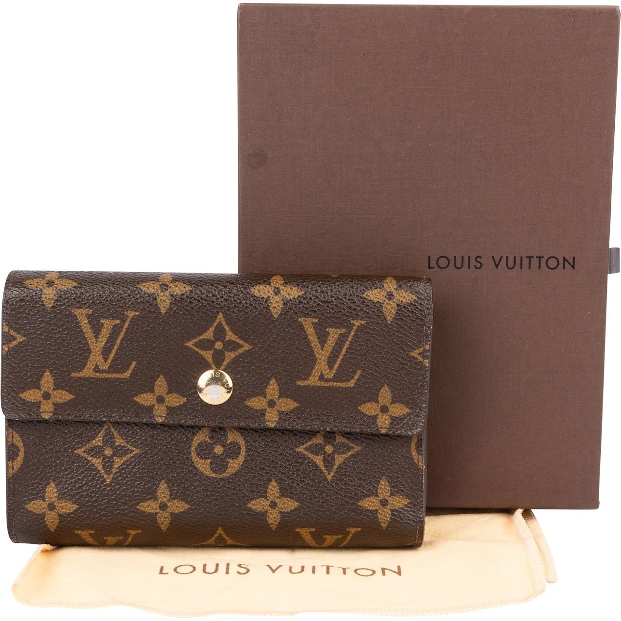 Louis Vuitton Monogram Canvas Porte Tresor Wallet Bruin