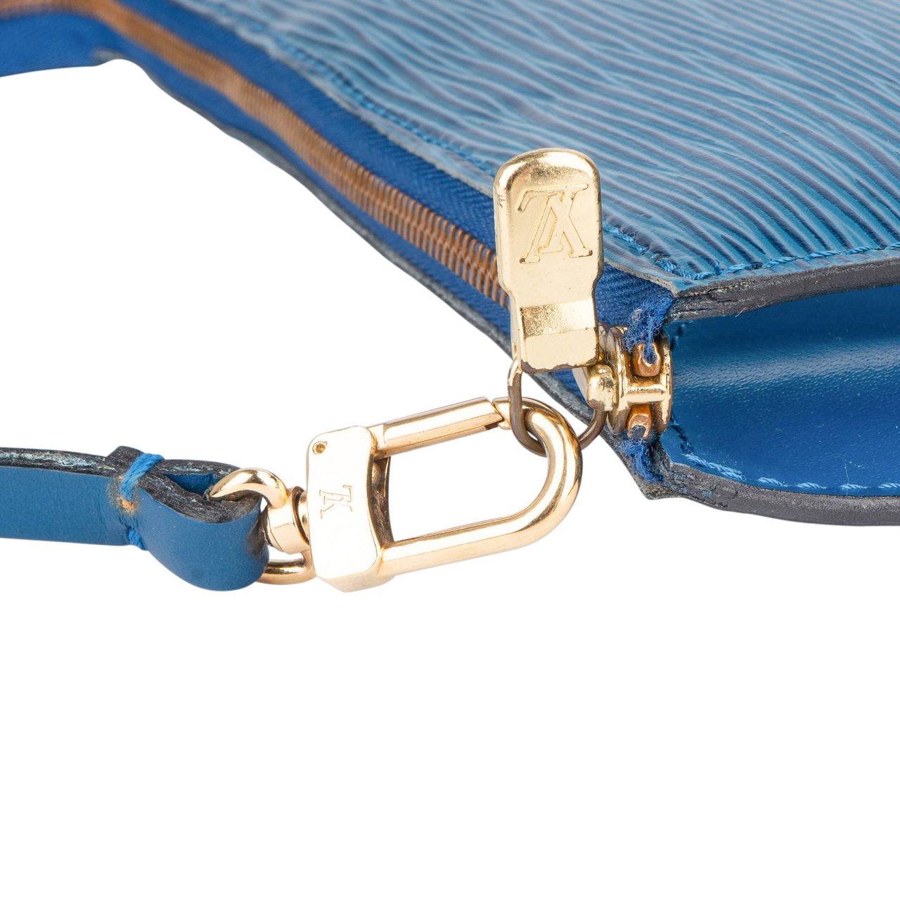 Louis Vuitton Bleu Epi Leather Pochette Accessoire Handbag Blauw