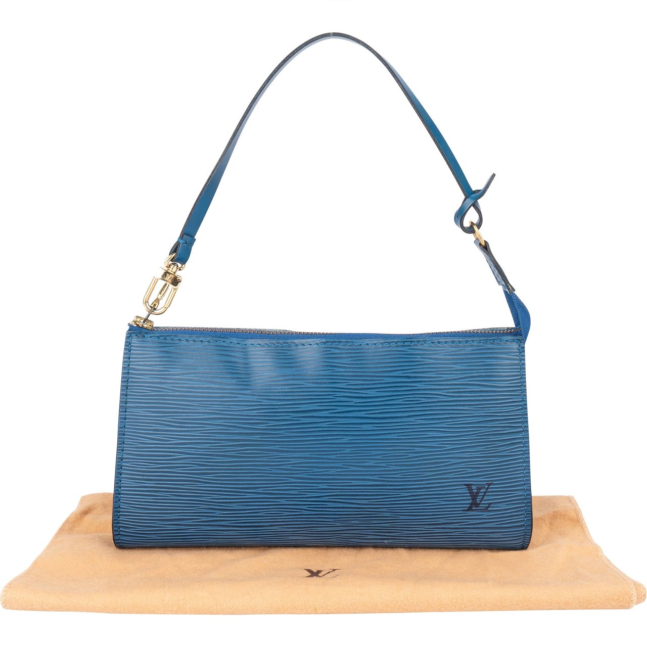 Louis Vuitton Louis Vuitton Bleu Epi Leather Pochette Accessoire Handbag Blauw