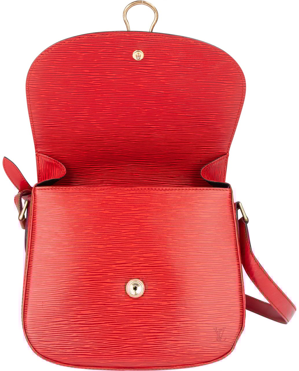 Louis Vuitton Louis Vuitton Rouge Epi Leather Saint Cloud GM Crossbody Bag Rood
