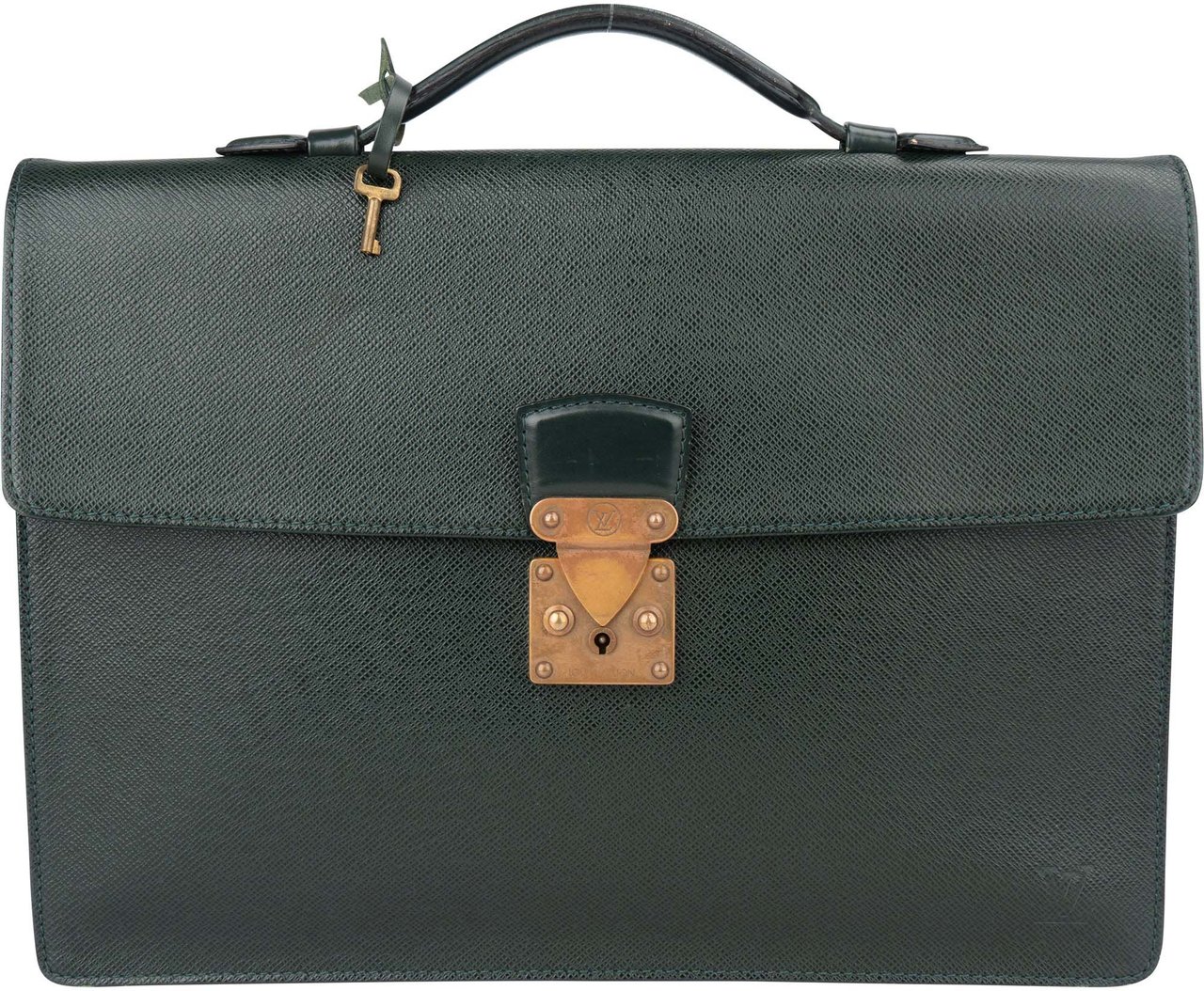 Louis Vuitton Louis Vuitton Vert Taiga Leather Serviette Kourad Business Handbag Divers
