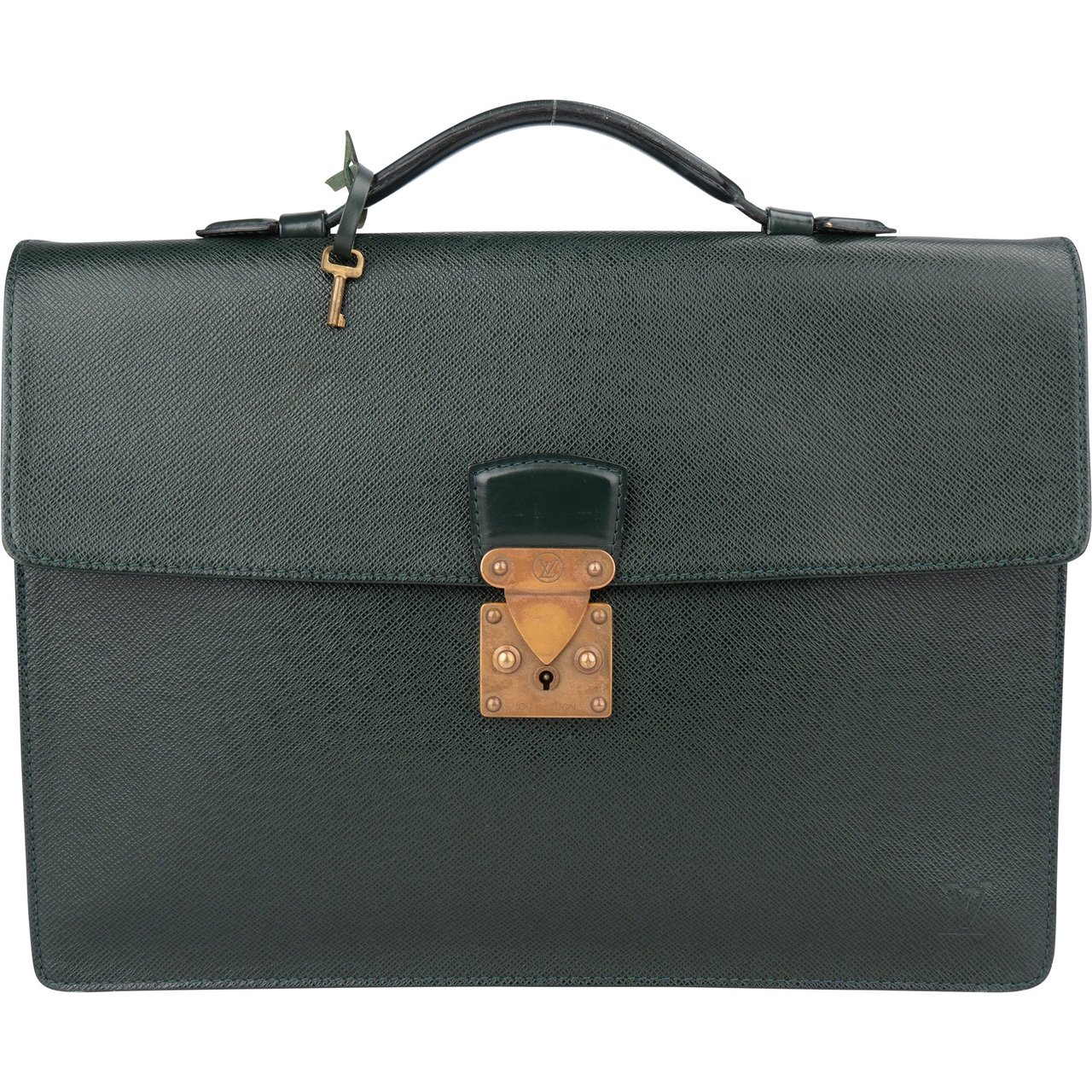 Louis Vuitton Louis Vuitton Vert Taiga Leather Serviette Kourad Business Handbag Divers
