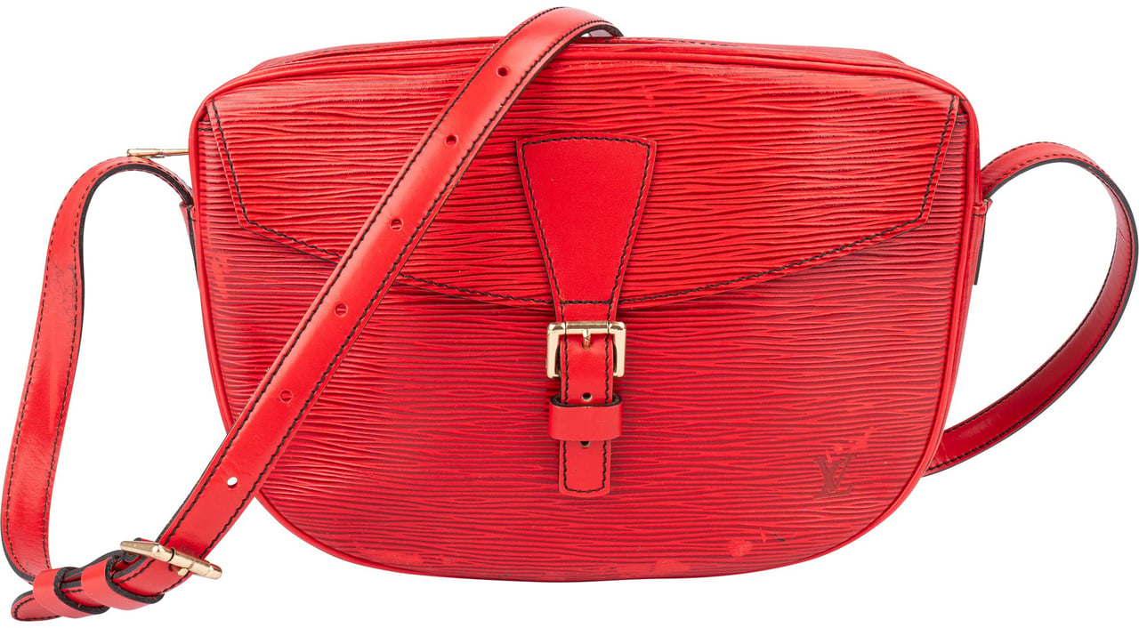 Louis Vuitton Rouge Epi Leather Jeune Fille MM Crossbody Bag Rood