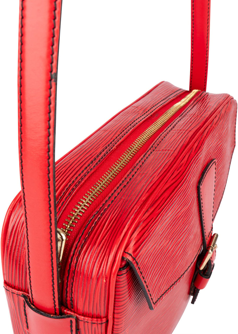 Louis Vuitton Rouge Epi Leather Jeune Fille MM Crossbody Bag Rood