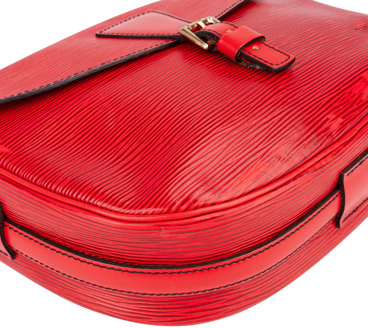 Louis Vuitton Rouge Epi Leather Jeune Fille MM Crossbody Bag Rood