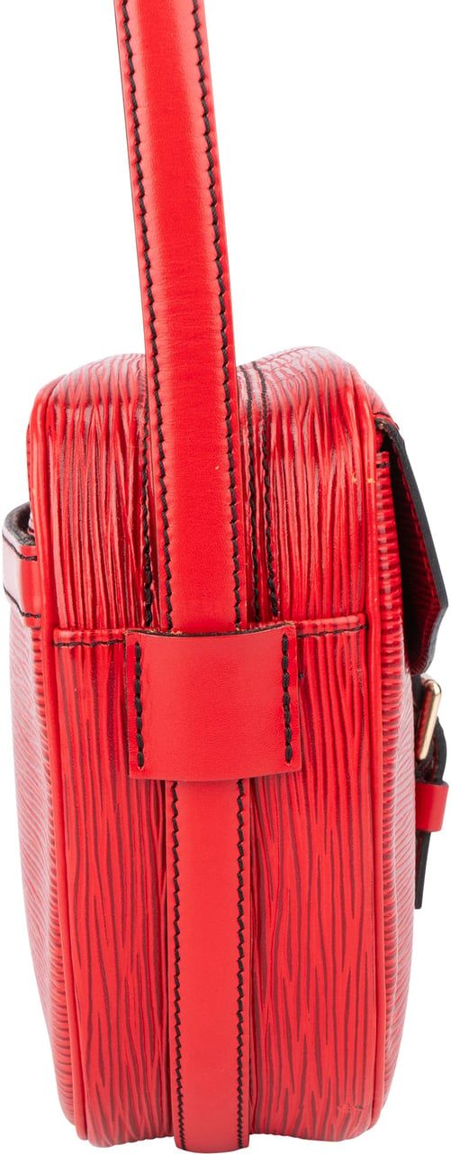 Louis Vuitton Rouge Epi Leather Jeune Fille MM Crossbody Bag Rood