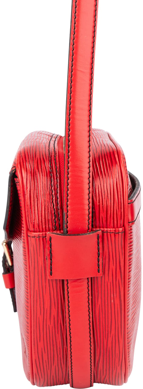 Louis Vuitton Rouge Epi Leather Jeune Fille MM Crossbody Bag Rood