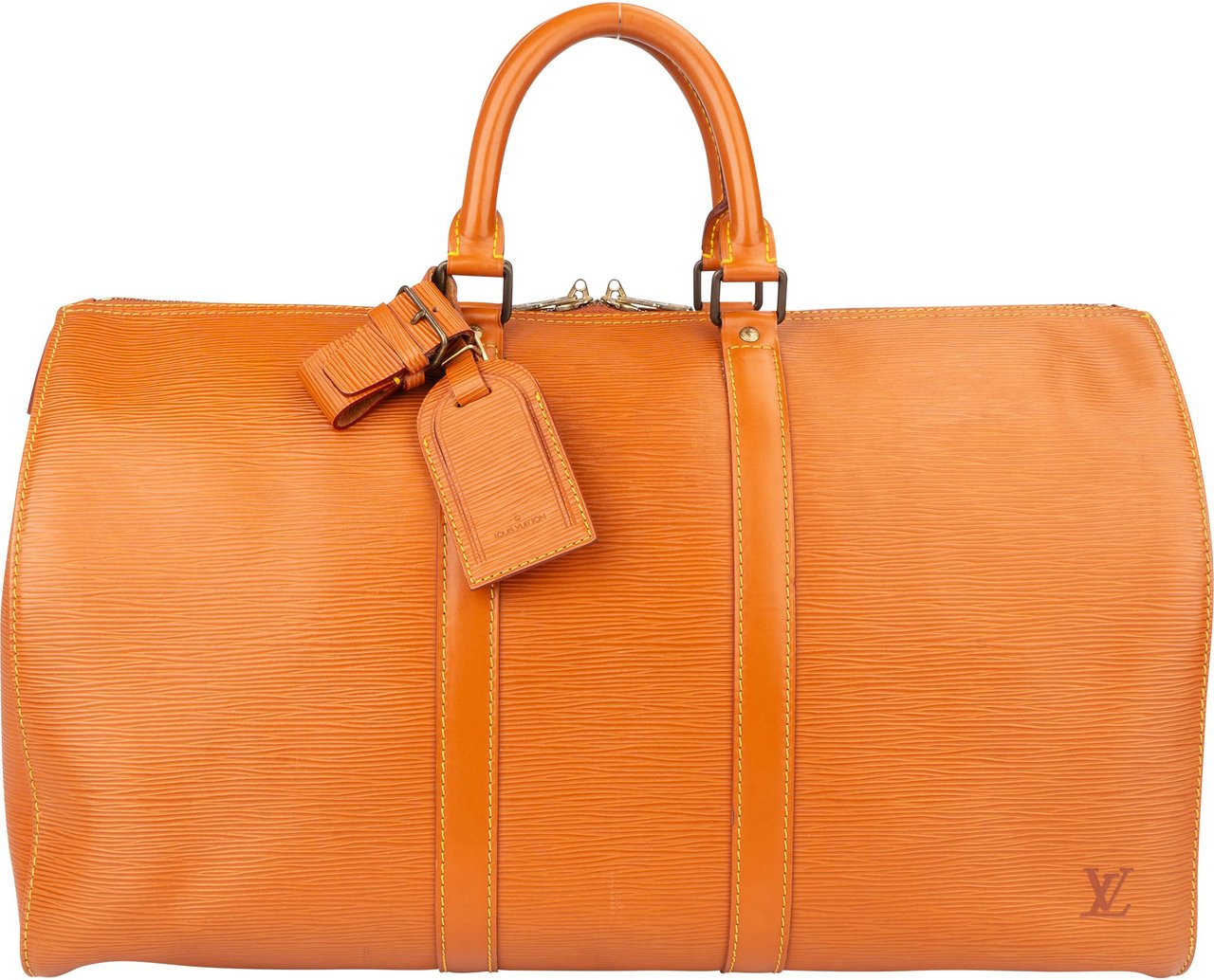 Louis Vuitton Louis Vuitton Cognac Epi Leather Keepall 45 Handbag Bruin