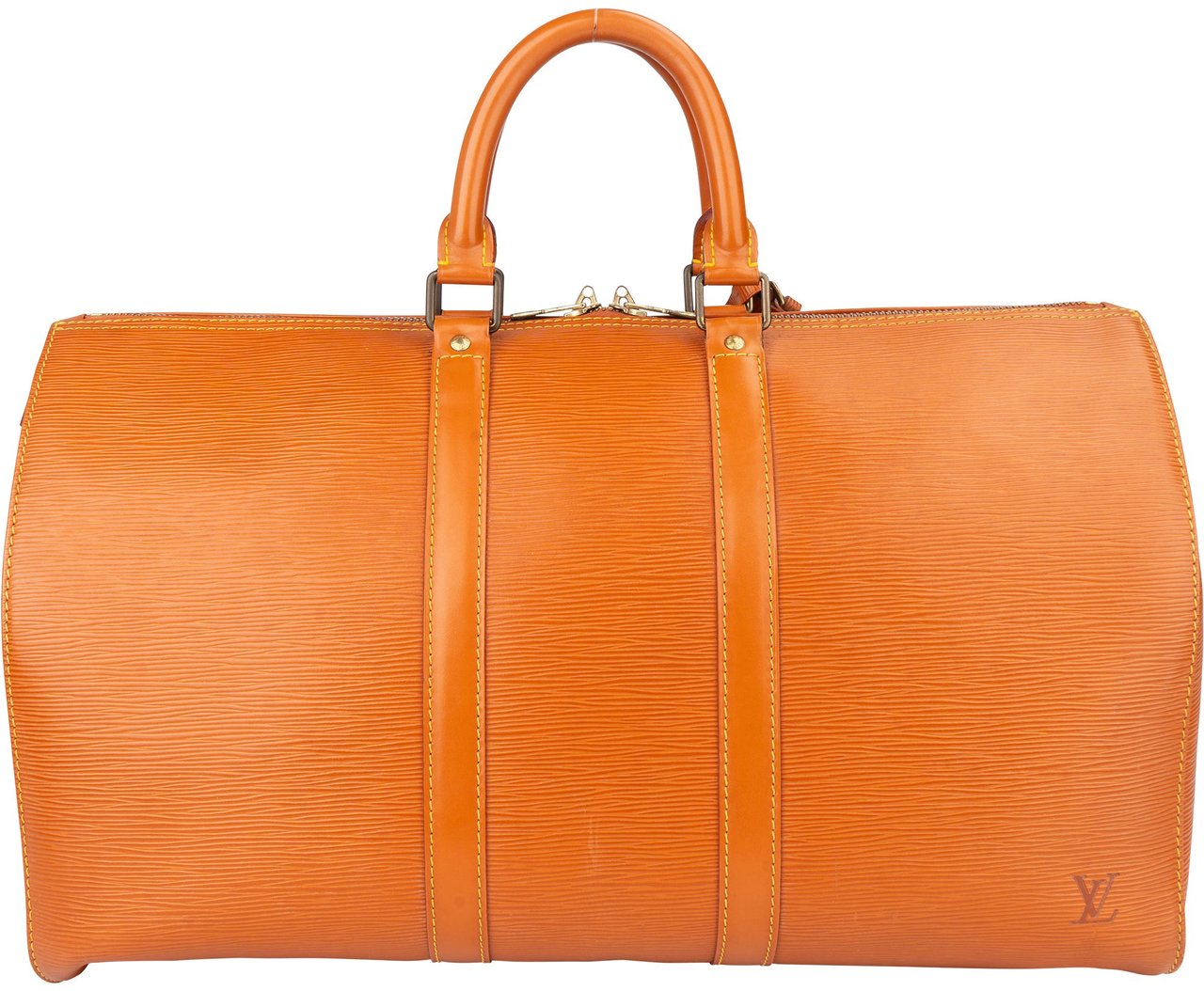 Louis Vuitton Louis Vuitton Cognac Epi Leather Keepall 45 Handbag Bruin