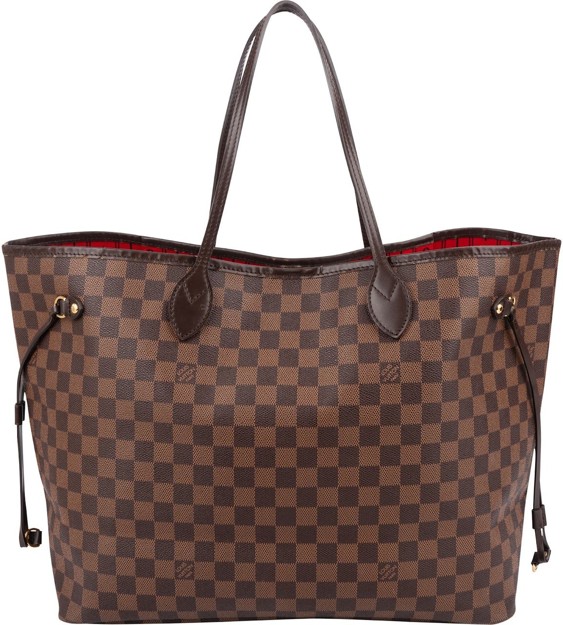 Louis Vuitton Monogram Damier Ebene Canvas Neverfull GM Shoulder Bag Bruin