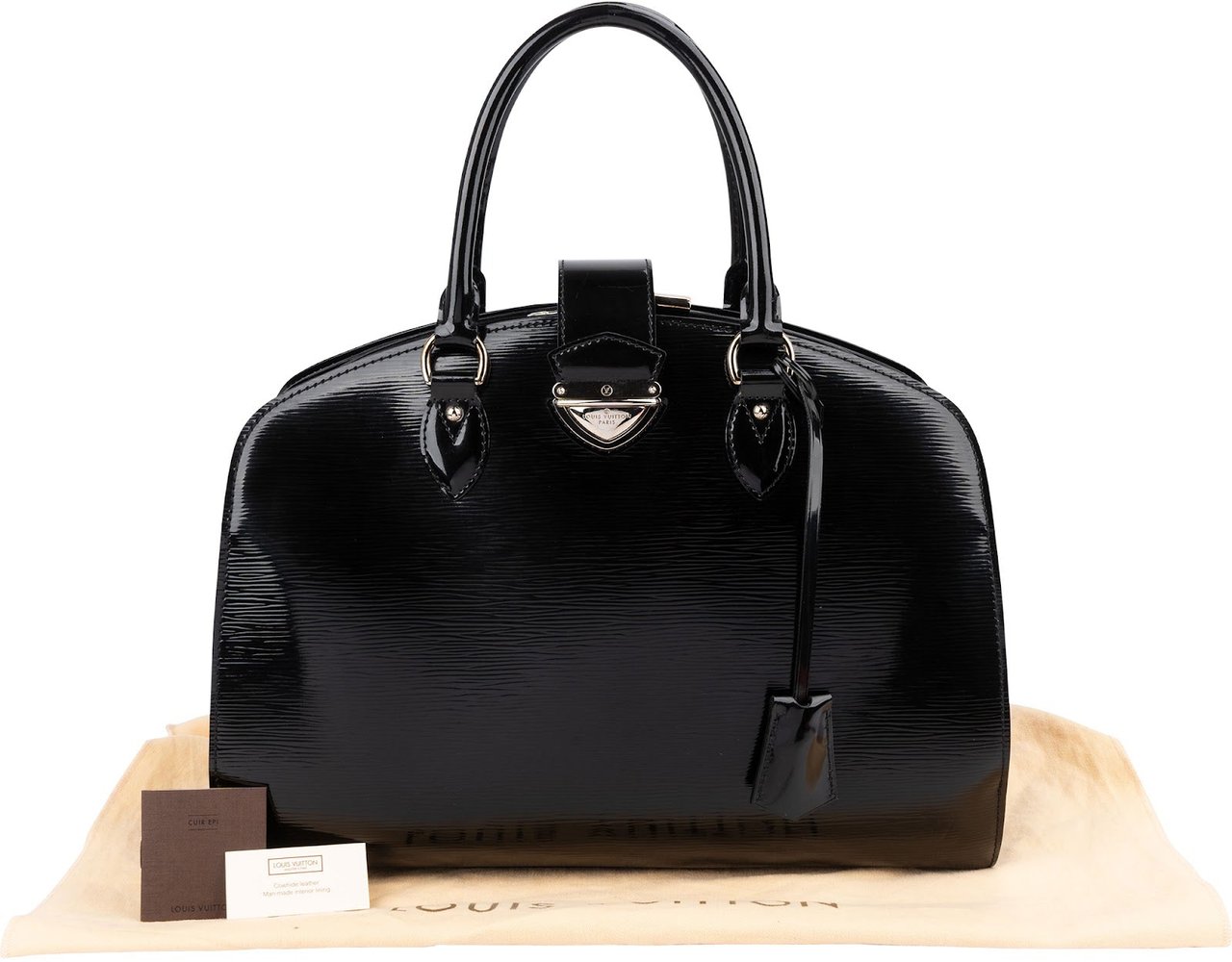 Louis Vuitton Noir Electric Epi Leather Pont-Neuf GM Handbag Zwart