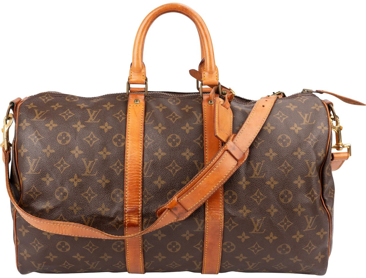 Louis Vuitton Monogram Canvas Keepall 45 Bandoulière Travel Bag Bruin