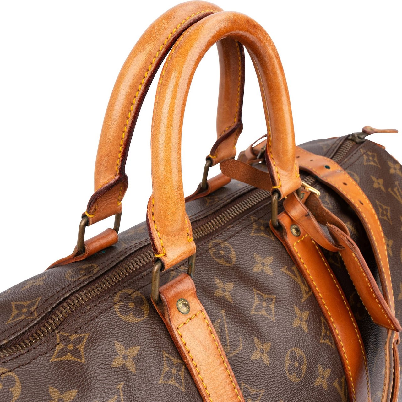 Louis Vuitton Monogram Canvas Keepall 45 Bandoulière Travel Bag Bruin