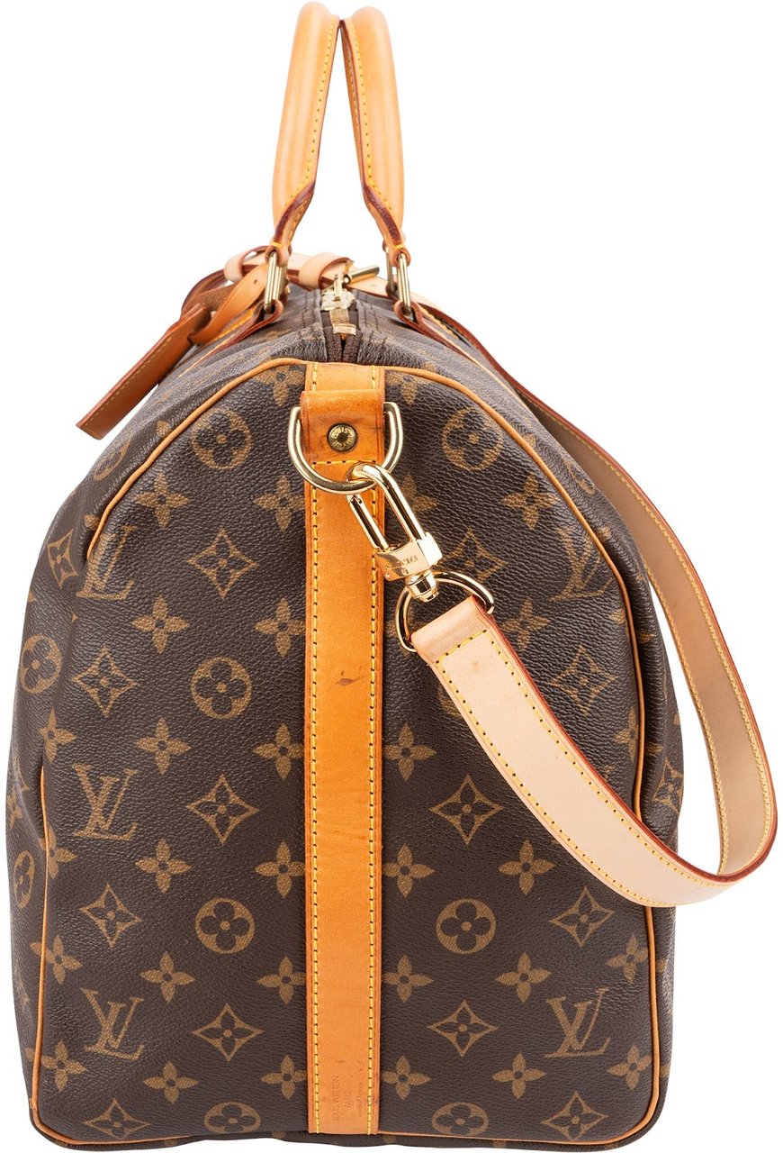 Louis Vuitton Monogram Canvas Keepall 50 Bandoulière Travel Bag Bruin
