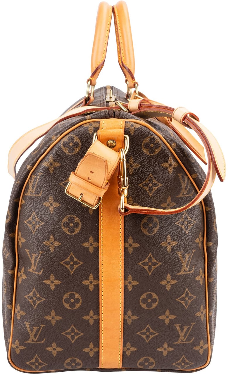Louis Vuitton Monogram Canvas Keepall 50 Bandoulière Travel Bag Bruin