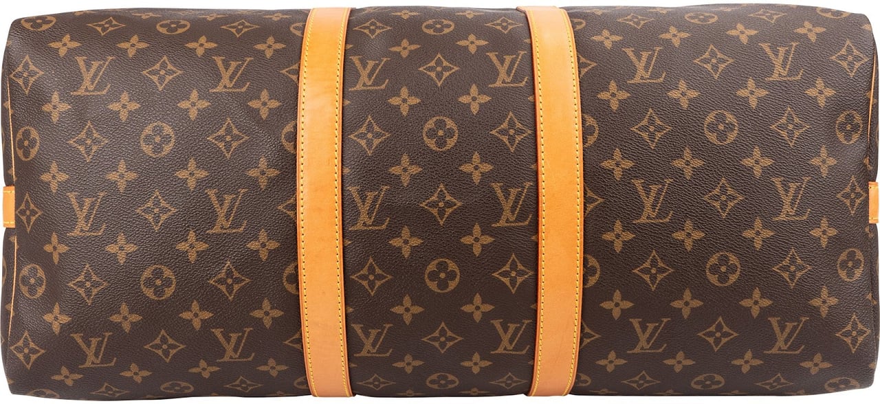 Louis Vuitton Monogram Canvas Keepall 50 Bandoulière Travel Bag Bruin