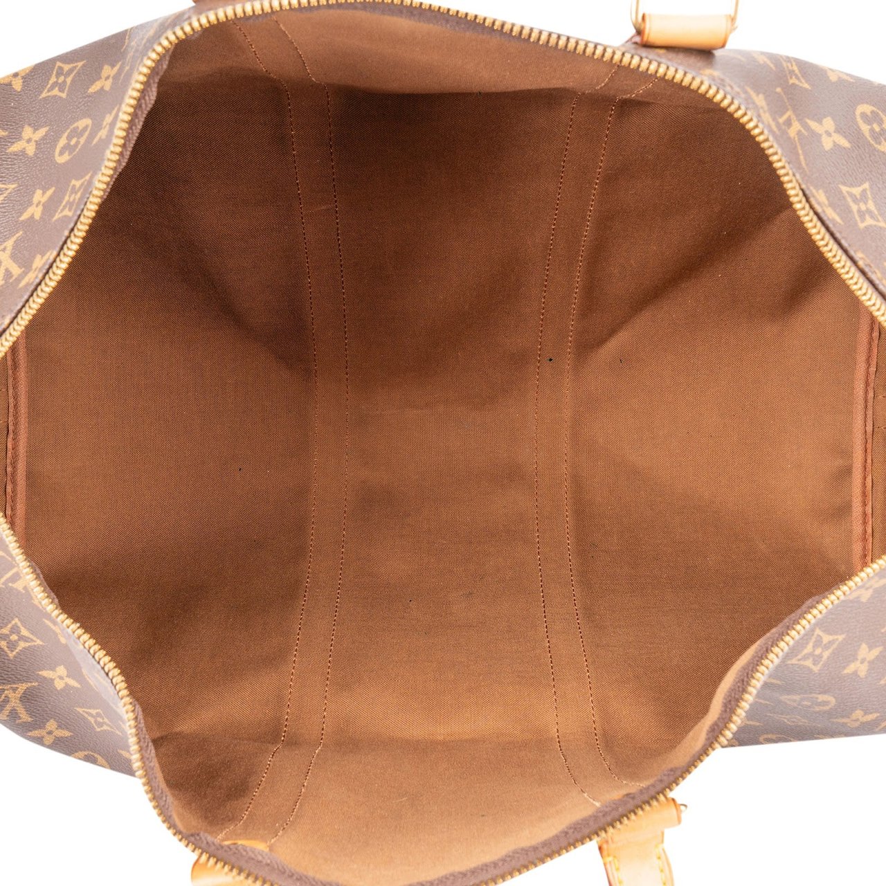 Louis Vuitton Monogram Canvas Keepall 50 Bandoulière Travel Bag Bruin