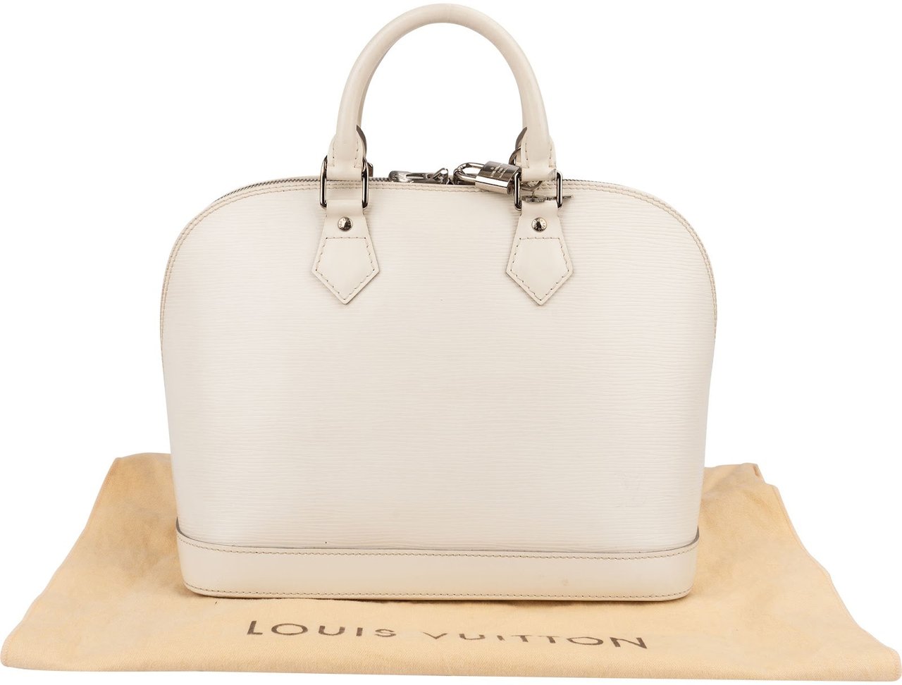 Louis Vuitton White Epi Leather Alma PM Handbag Divers