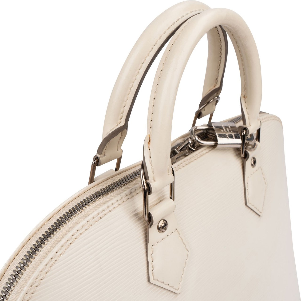 Louis Vuitton White Epi Leather Alma PM Handbag Divers
