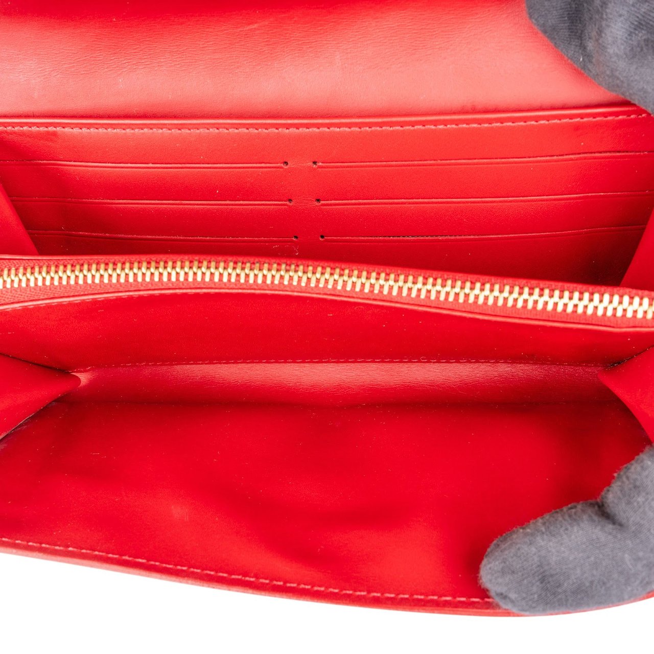 Louis Vuitton Monogram Vernis Leather Sarah Wallet Rood