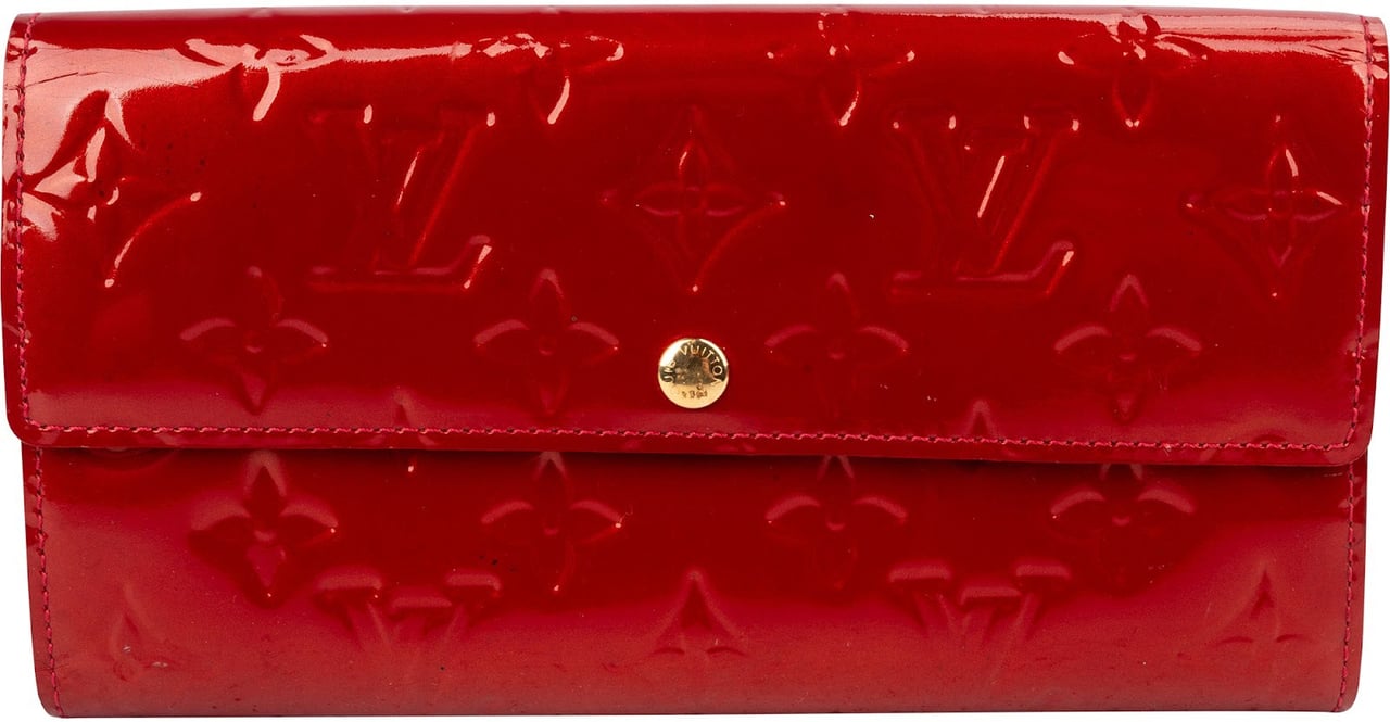Louis Vuitton Monogram Vernis Leather Sarah Wallet Rood