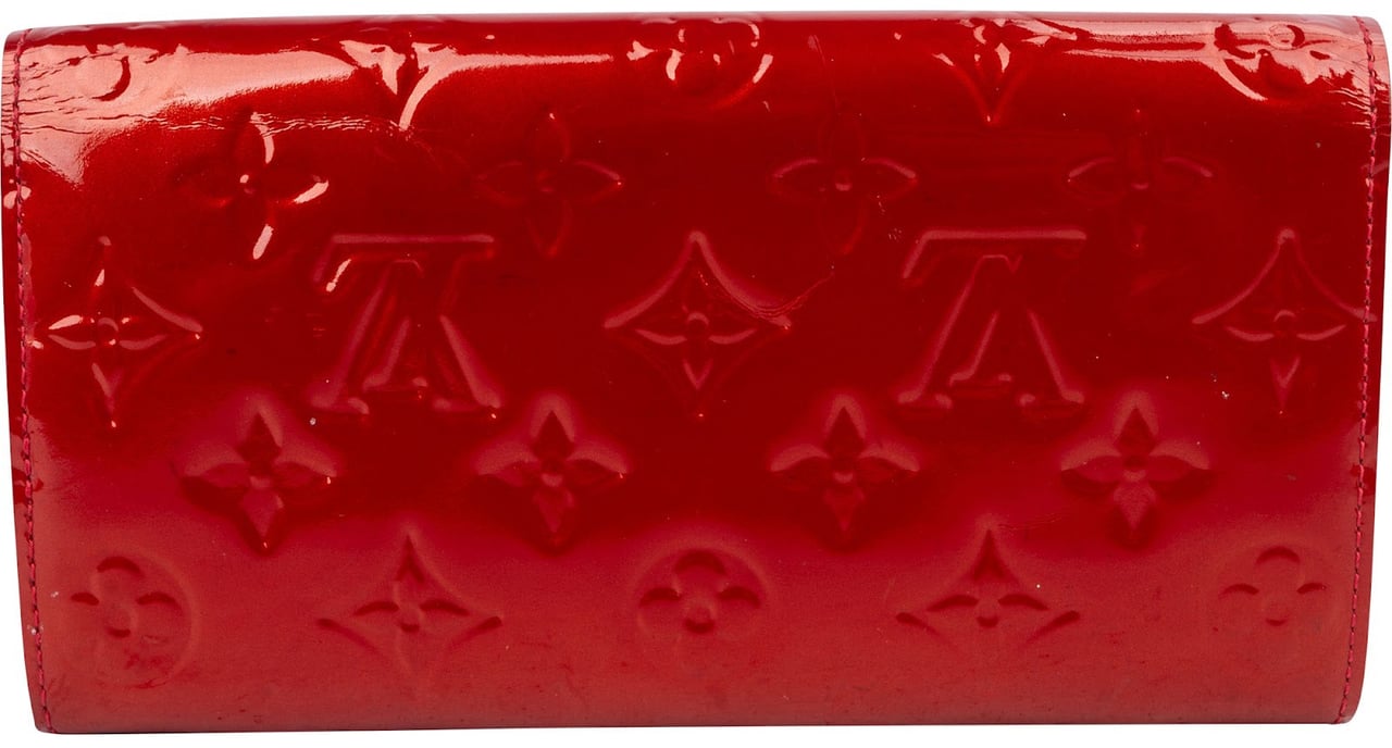 Louis Vuitton Monogram Vernis Leather Sarah Wallet Rood