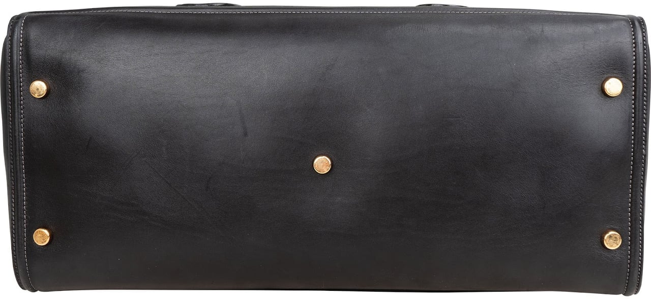 Louis Vuitton Noir Leather Bequia Sac De Voyage 50 Travel Bag Zwart
