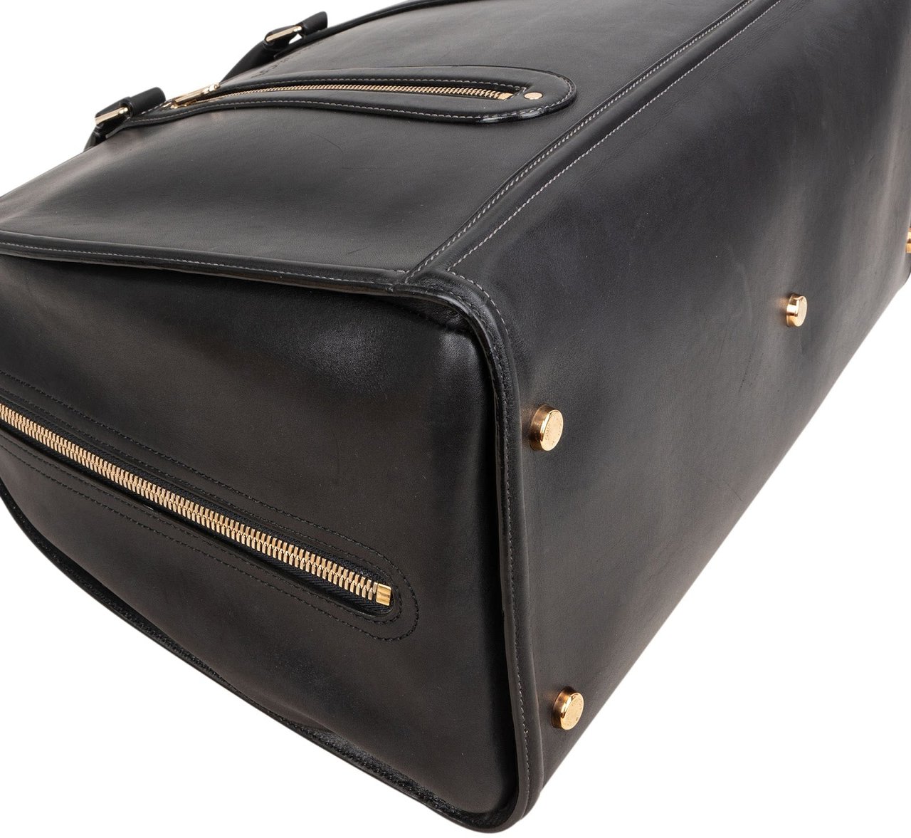 Louis Vuitton Noir Leather Bequia Sac De Voyage 50 Travel Bag Zwart