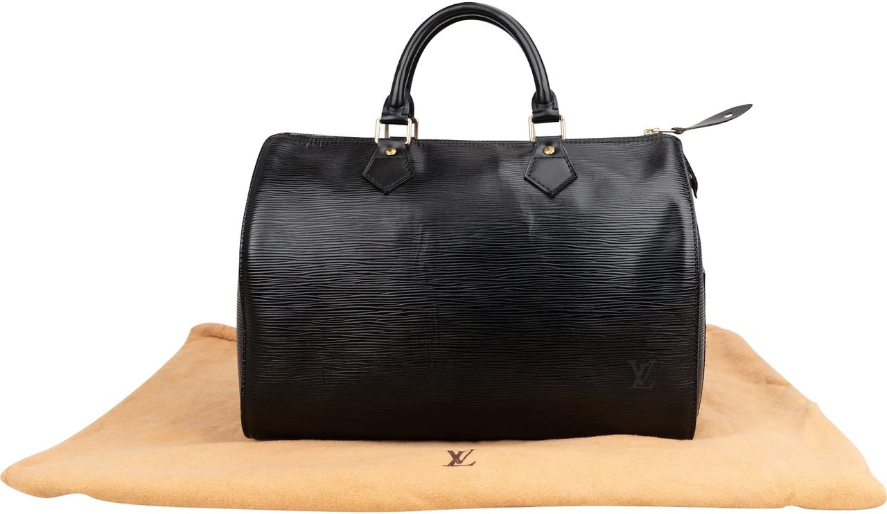 Louis Vuitton Noir Epi Leather Speedy 30 Handbag Zwart