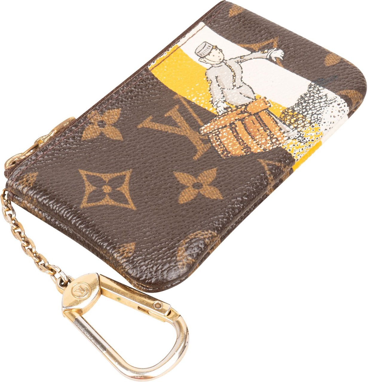 Louis Vuitton Monogram Canvas Illustré Evasion Groom Cles Key Pouch Bruin