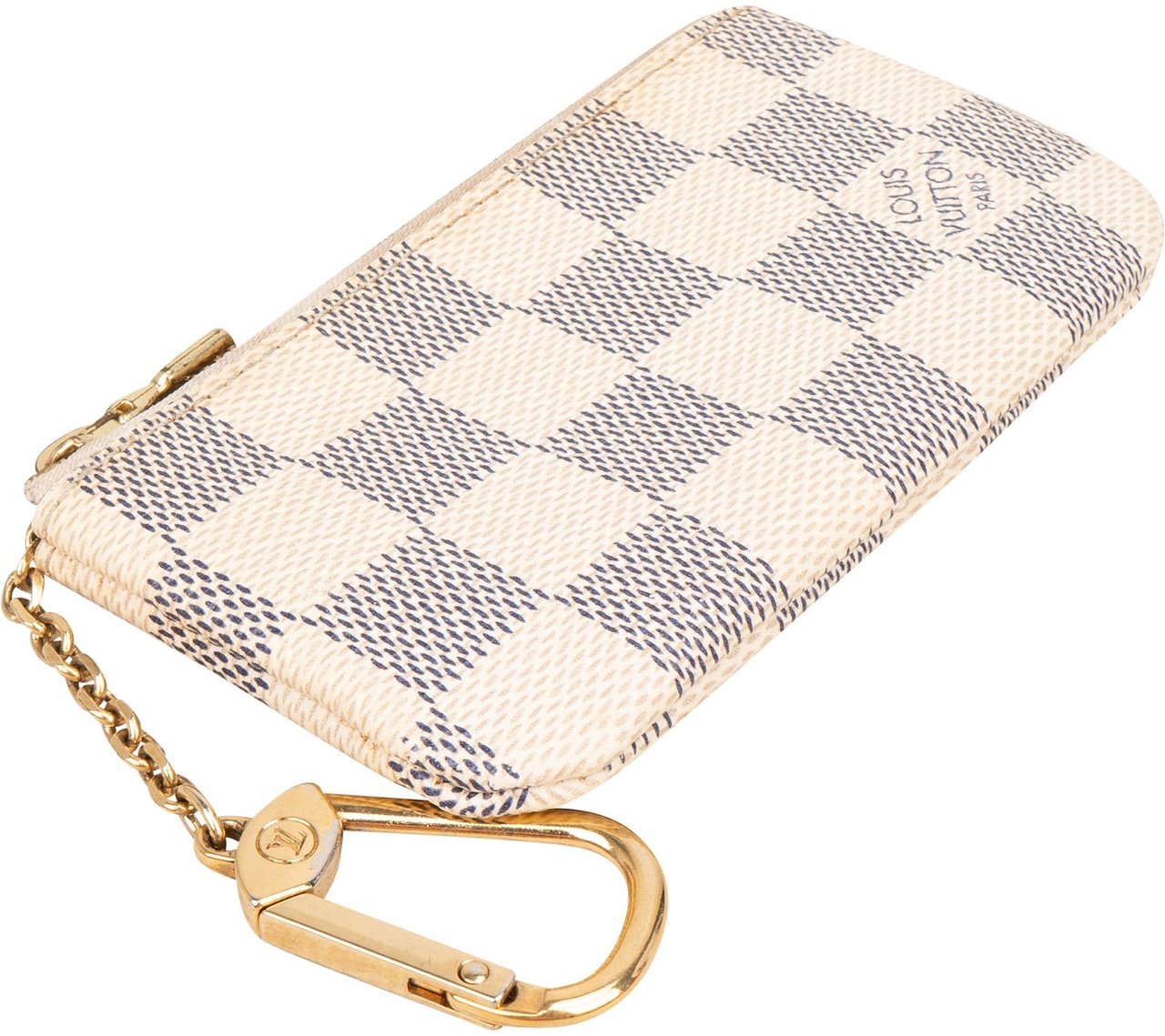 Louis Vuitton Monogram Damier Azur Canvas Cles Key Pouch Blauw