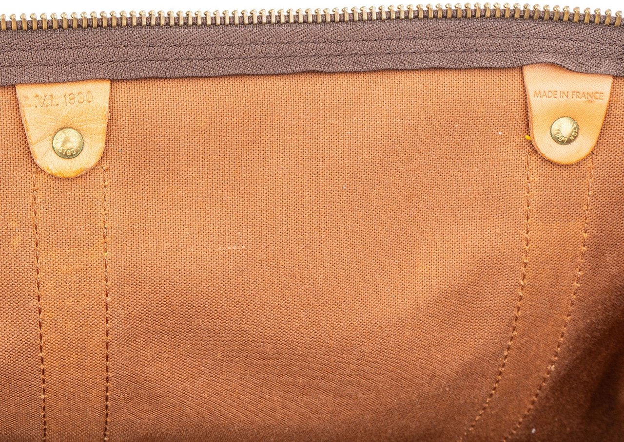 Louis Vuitton Monogram Canvas Keepall 60 Bandoulière Travel Bag Bruin