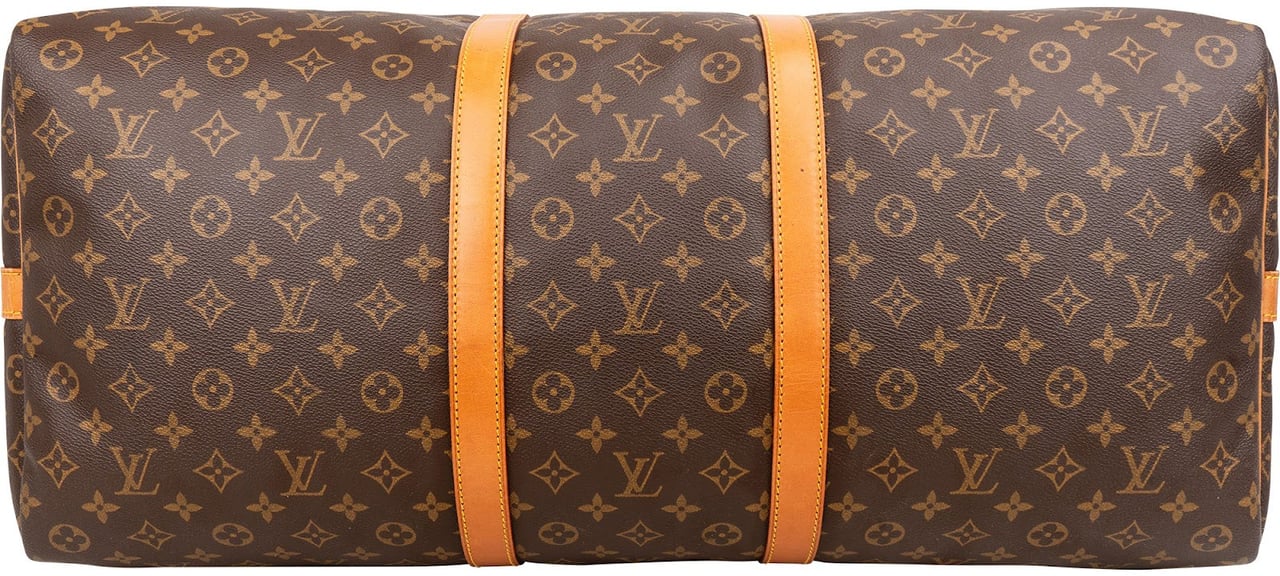 Louis Vuitton Monogram Canvas Keepall 60 Bandoulière Travel Bag Bruin