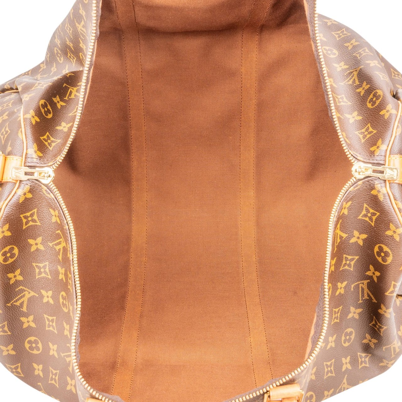 Louis Vuitton Monogram Canvas Keepall 60 Bandoulière Travel Bag Bruin