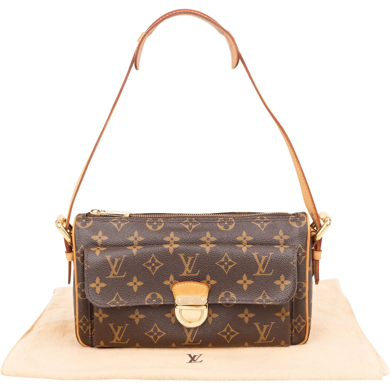 Louis Vuitton Monogram Canvas Ravello GM Shoulder Bag Bruin