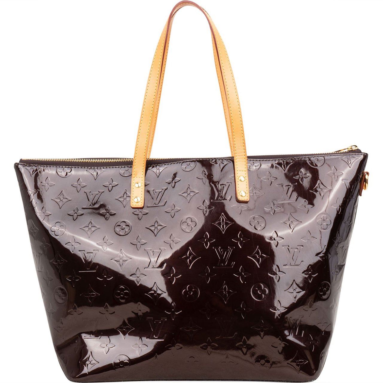 Louis Vuitton Monogram Vernis Leather Bellevue GM Shoulder Bag Bruin