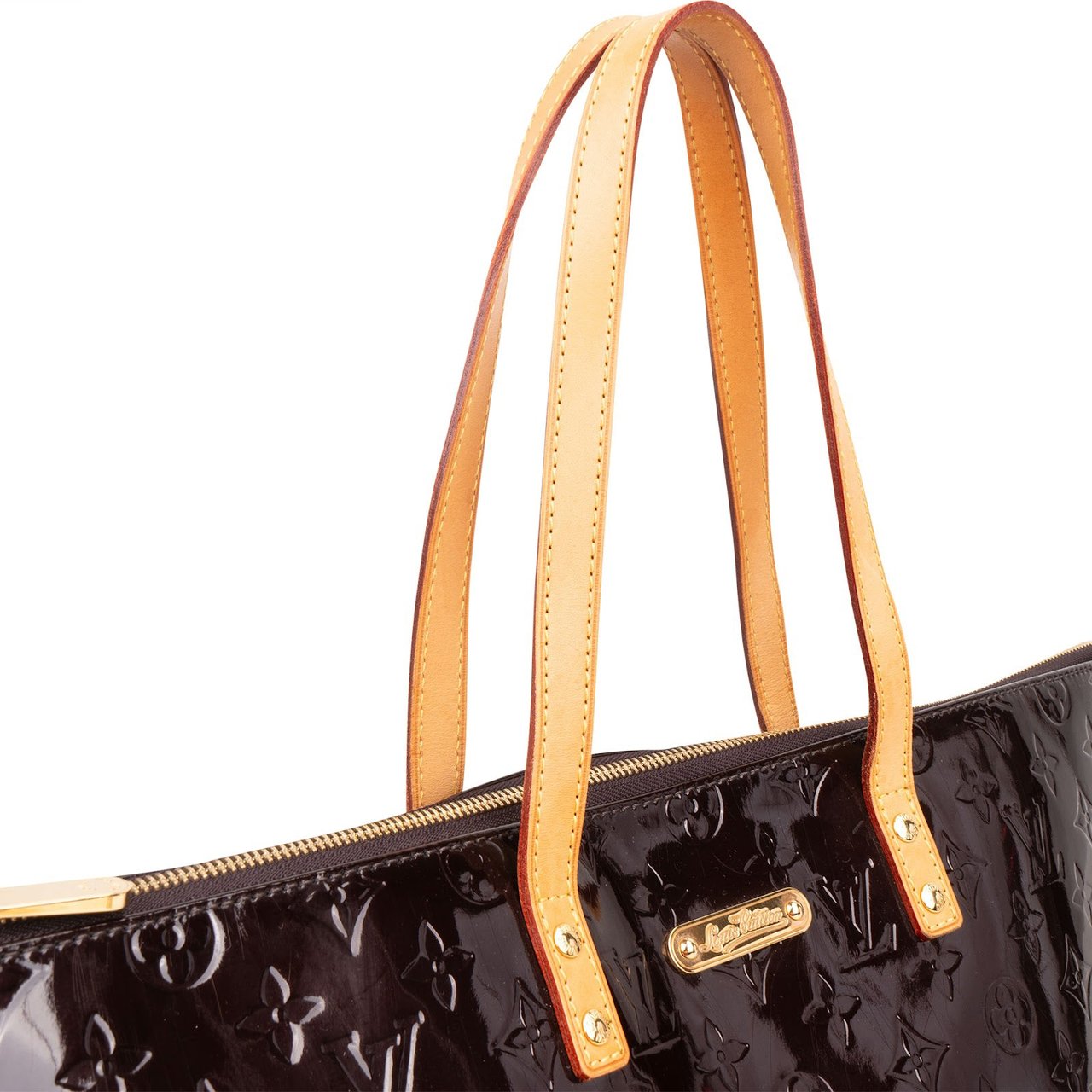 Louis Vuitton Monogram Vernis Leather Bellevue GM Shoulder Bag Bruin