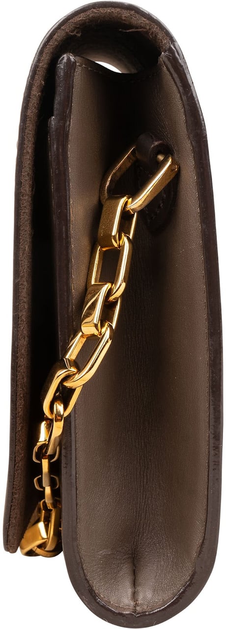 Louis Vuitton Taupe Leather Louise MM Chain Shoulder Bag Taupe