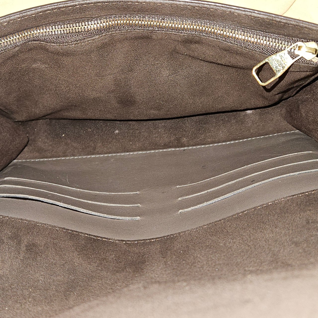 Louis Vuitton Taupe Leather Louise MM Chain Shoulder Bag Taupe
