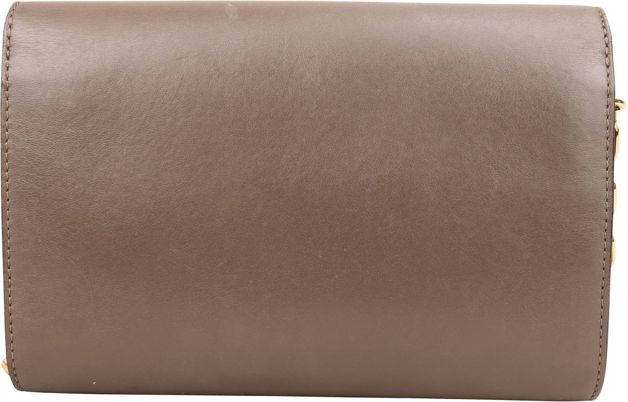 Louis Vuitton Taupe Leather Louise MM Chain Shoulder Bag Taupe