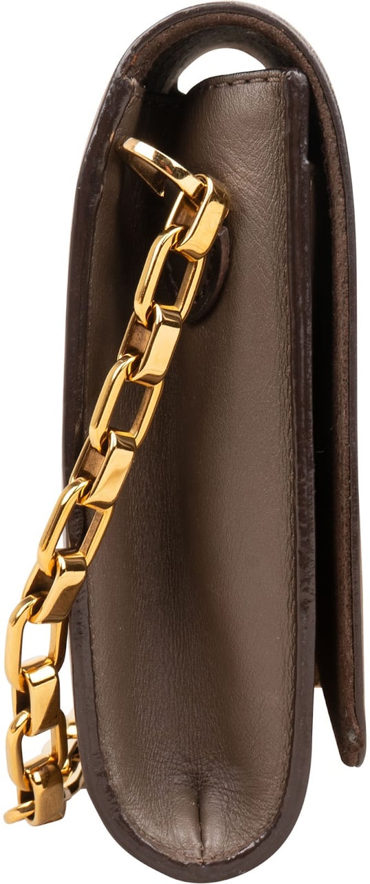 Louis Vuitton Taupe Leather Louise MM Chain Shoulder Bag Taupe
