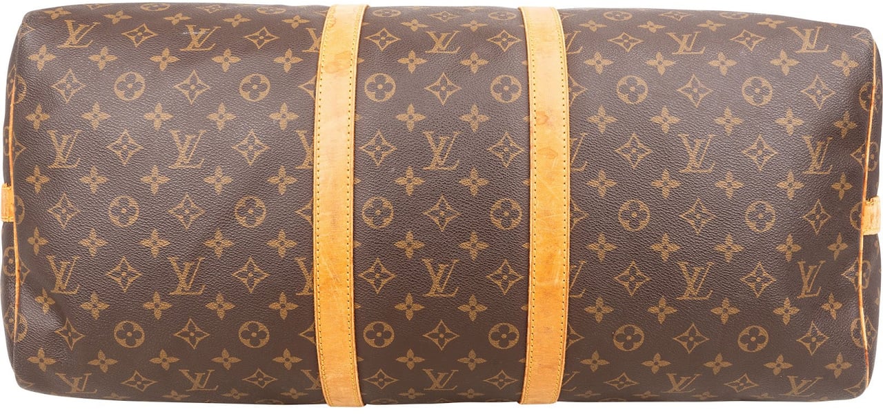 Louis Vuitton Monogram Canvas Keepall 55 Bandoulière Travel Bag Bruin