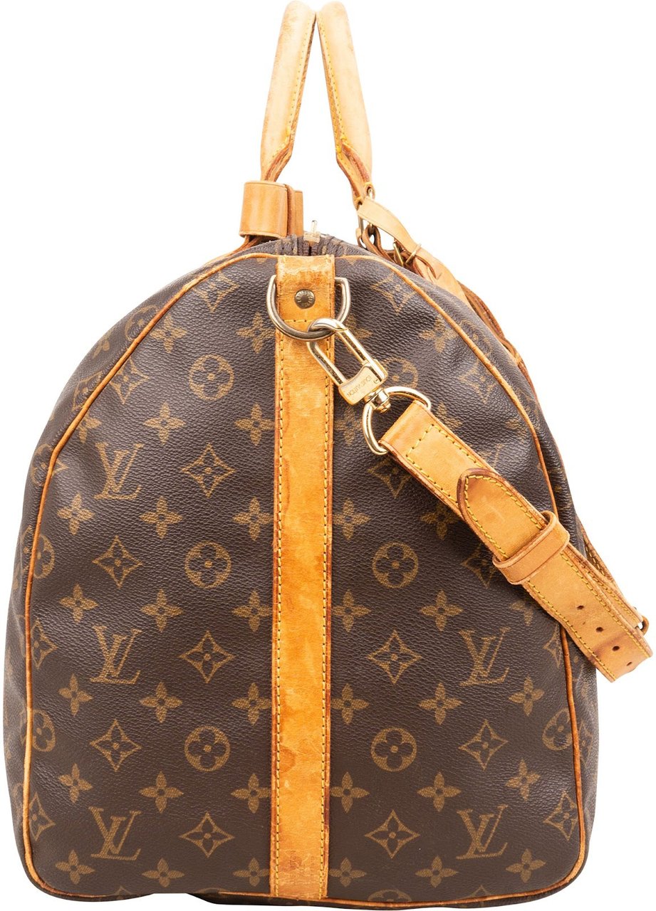 Louis Vuitton Monogram Canvas Keepall 55 Bandoulière Travel Bag Bruin